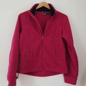 G factor Woman's Cranberry color fleece jacket, Size M
